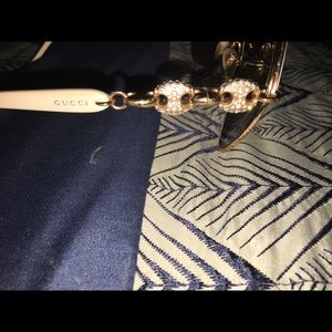 GUCCI gold & white aviators